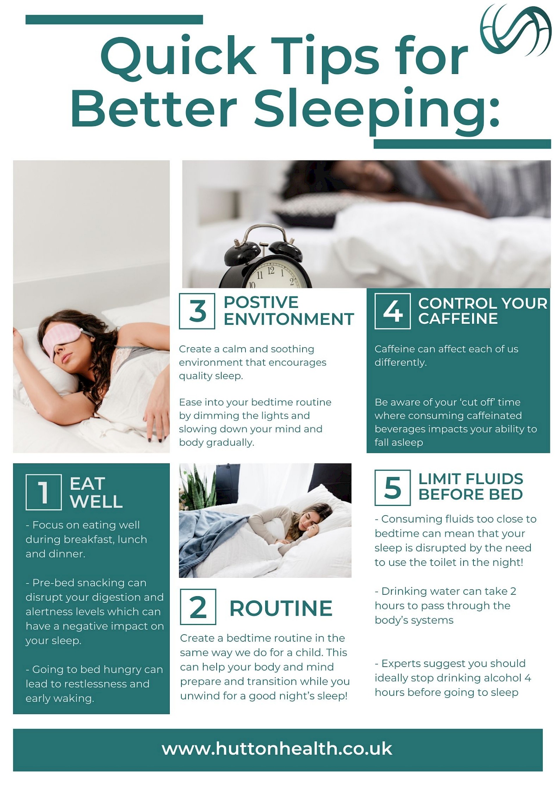 Quick Tips for Quality Sleep. Hutton Health