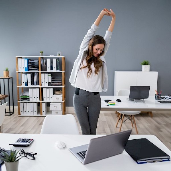 Take a quick stretching break to exercise more